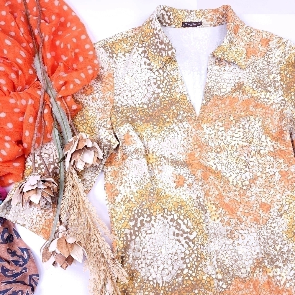 J. McLaughlin Print  Dress Sz M - Picture 2 of 12